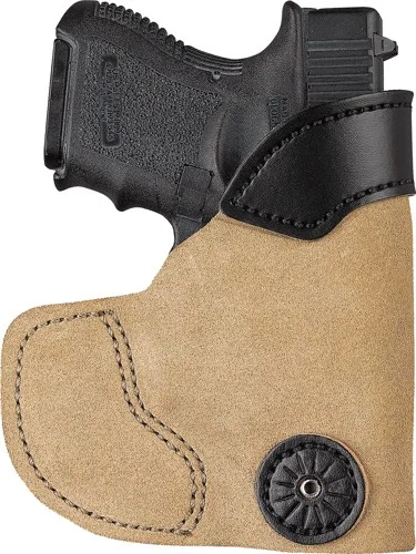 DESANTIS POCKET TUK HOLSTR RH - IWB/POCKET LTHER GLK 26 SUEDE - DeSantis Gunhide
