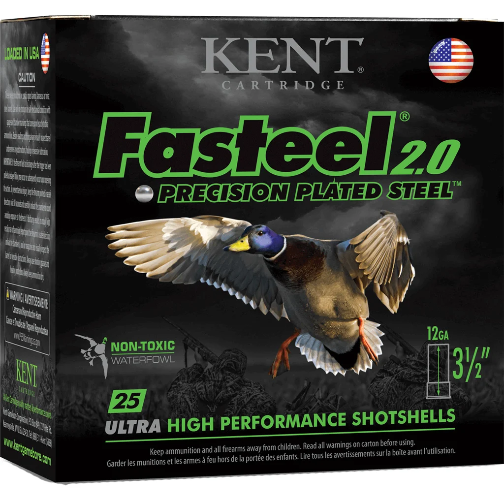 Kent Fasteel 2.0 Precision Plated Steel Load 12 ga. 3.5 in. 1 3/8 oz. BBB Shot 25 rd.