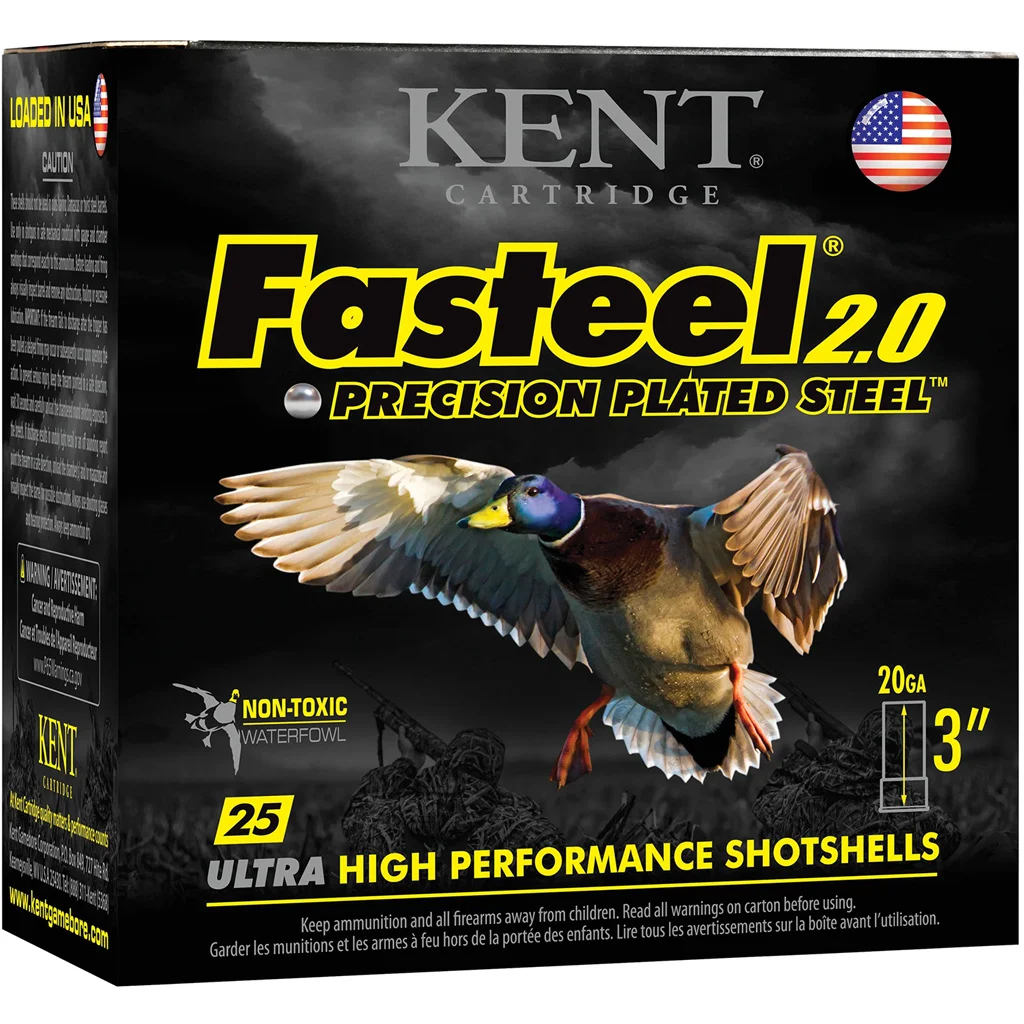 Kent Fasteel 2.0 Precision Plated Steel Load 20 ga. 3 in. 7/8 oz. 3 Shot 25 rd.