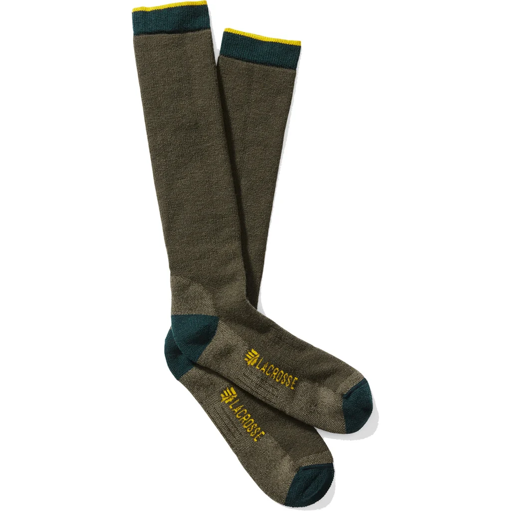 Lacrosse Men's Merino Midweight Socks Over Calf Green Large - LaCrosse Footwear