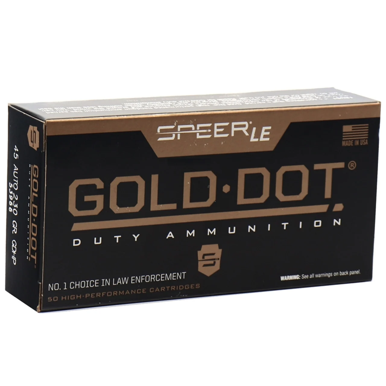 CCI GOLD DOT 45AUTO 230GR GDHP 50RD BOX 1000RD CASE - Speer