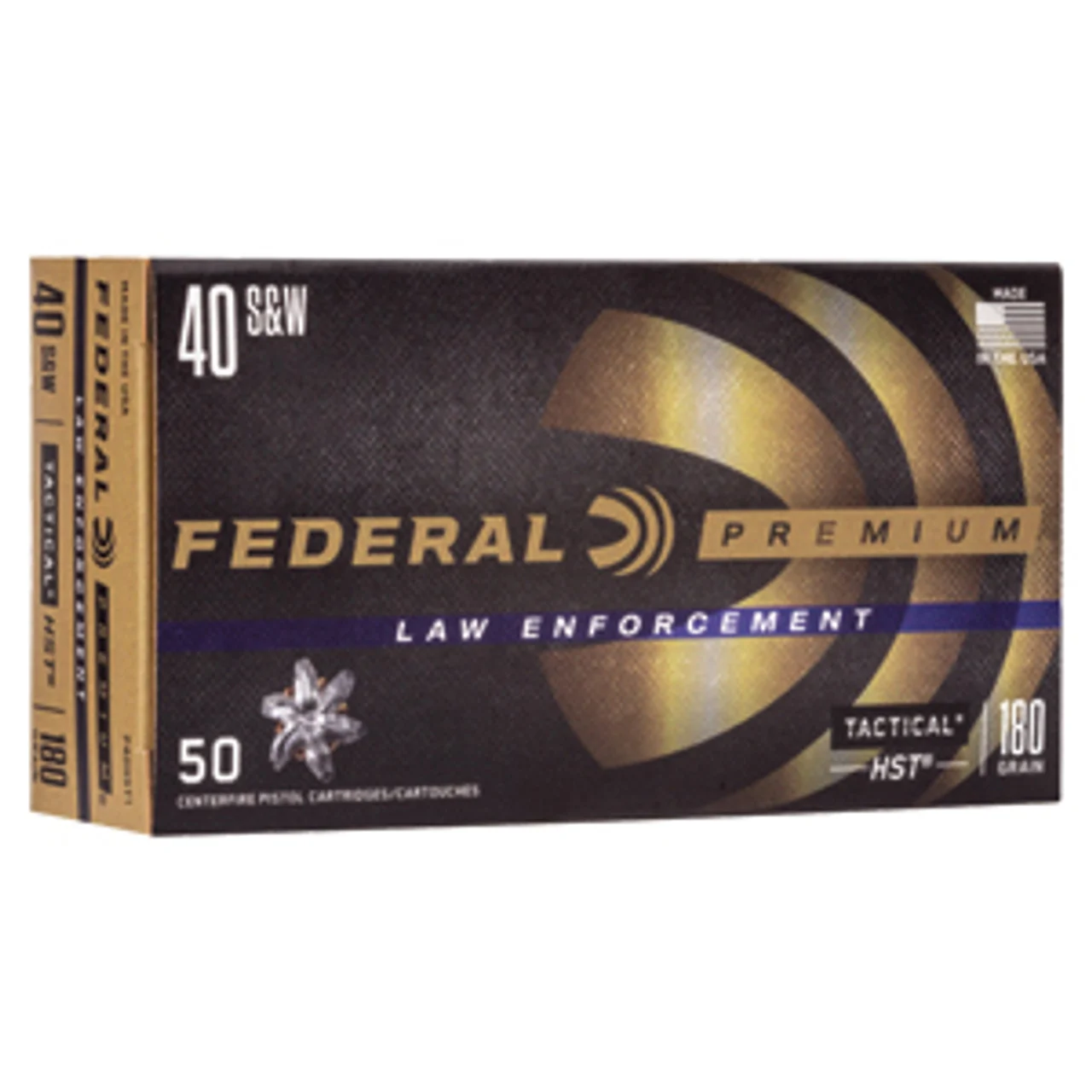 FEDERAL PREM 40S&W 180GR HST JHP 50RD BOX 1000RD CASE - Federal Ammunition
