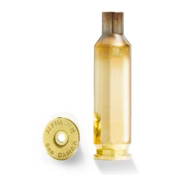 Alpha Munitions Ultra Premium Unprimed Brass Cartridge Cases 6mm Dasher Brass 100/Box