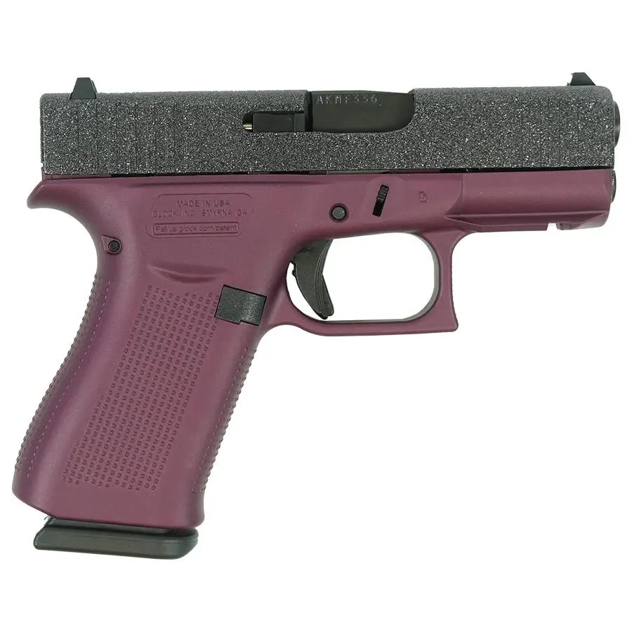 Glock 43X Glitter Slide/Black Cherry Frame Handgun 9mm Luger 10rd Magazines(2) 3.4" Barrel Accessory Rail USA Made - Glock