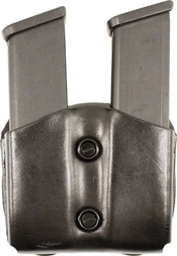 DESANTIS DOUBLE MAG POUCH OWB - LTHR GLOCK 17/19/22/23 BLACK