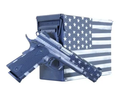 Citadel CITC45FUSGAC 1911-A1 .45 ACP 5" 8+1 Grayscale US Flag Cerakote w/ Cerakoted Ammo Can - Citadel