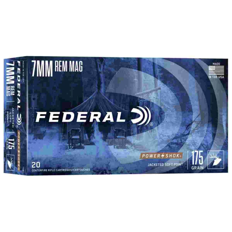 Federal Power-Shok Rifle Ammunition 7mm Rem Mag 175 gr SP 2860 fps - 20/ct - Federal Premium
