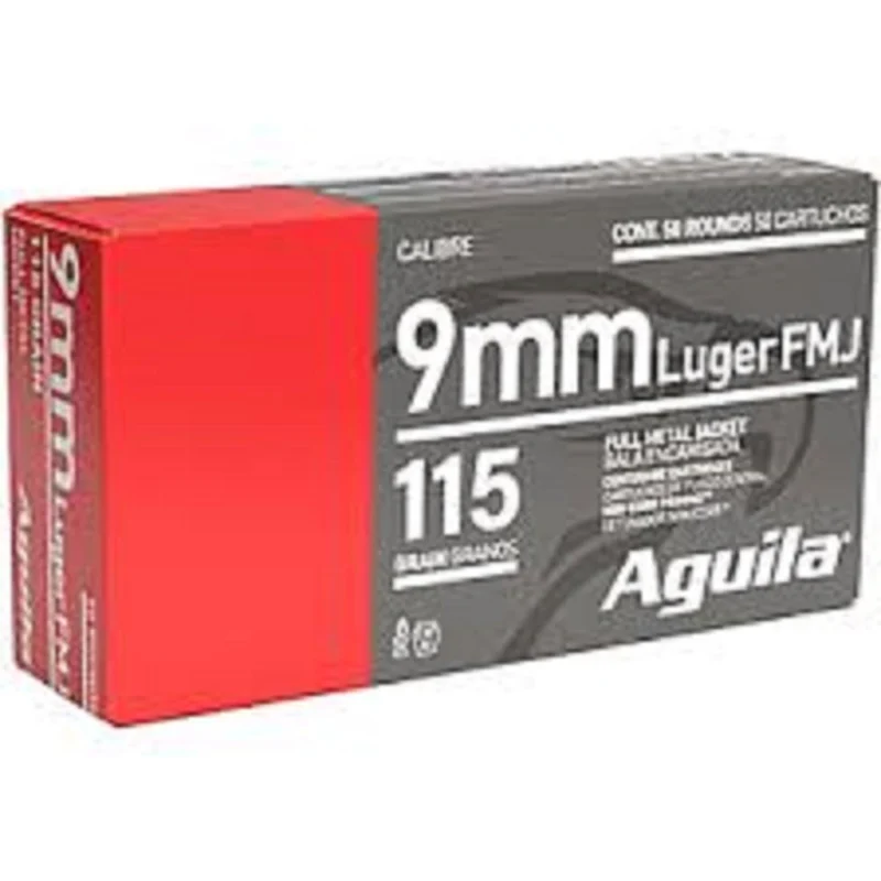 Aguila Handgun Ammunition 9mm Luger 115 gr FMJ 1150 fps 1000/ct Case - Aguila Ammo