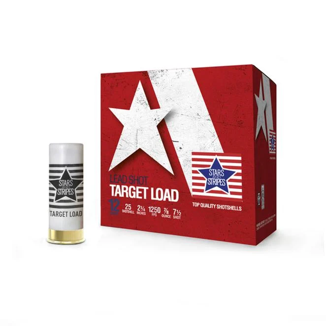 Star & Stripes Target Load Shotshells 12ga 2-3/4" 7/8oz 1250 fps #7.5 25/ct - TRZ Trading