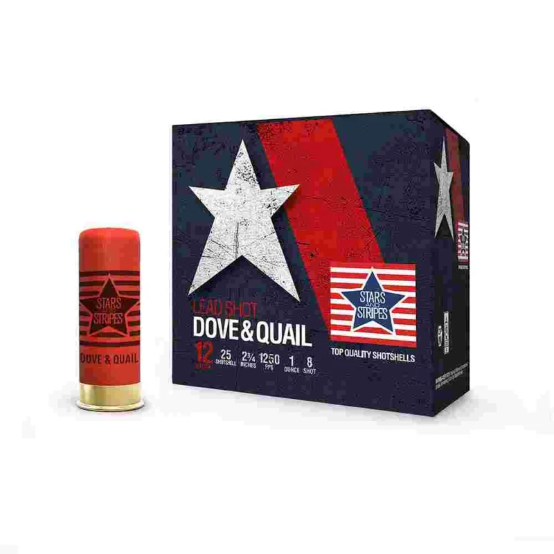 PPU Stars & Stripes Dove & Quail Shotshells  12ga 2-3/4'' 1 oz 1250 fps #8 25/ct - TRZ Trading