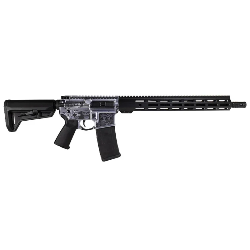Shark Coast Tactical "Day of the Dead" Rifle 5.56mm 10rd Magazine 16" Barrel 15" MLOK Handguard California Compliant - Shark Coast Tactical