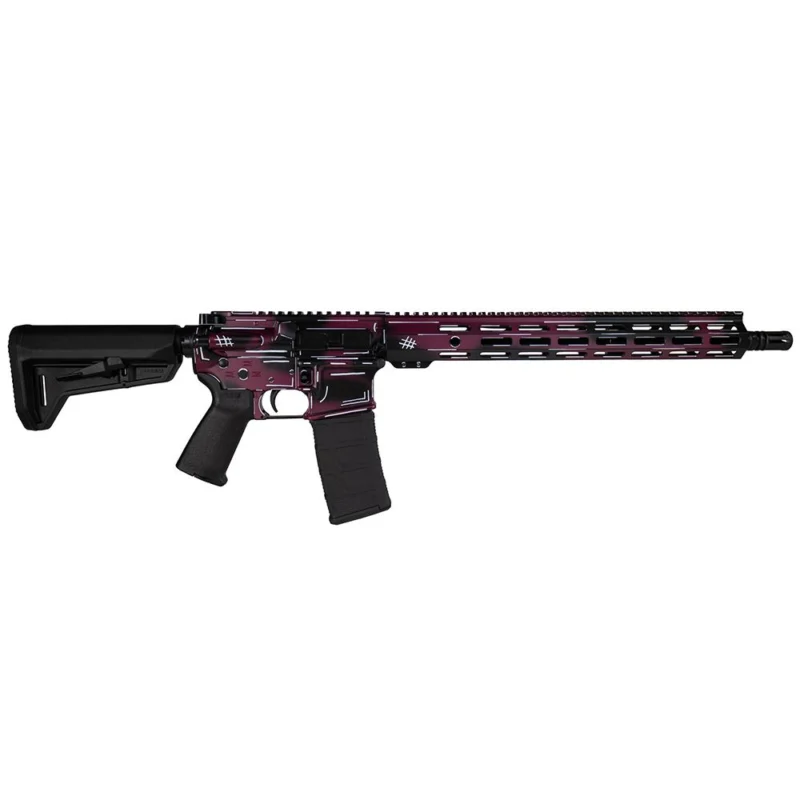 Shark Coast Tactical “Anime- Black Cherry” Rifle 5.56mm 10rd Magazine 16″ Barrel 15″ MLOK Handguard California Compliant