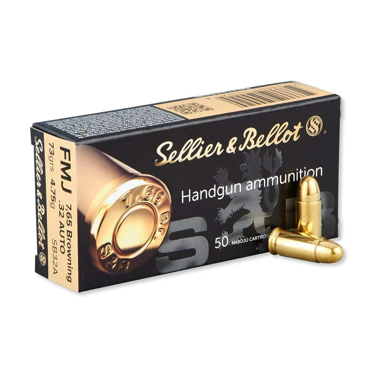 Sellier & Bellot Pistol & Revolver Ammo .32 ACP 73 gr FMJ 50/box - Sellier and Bellot