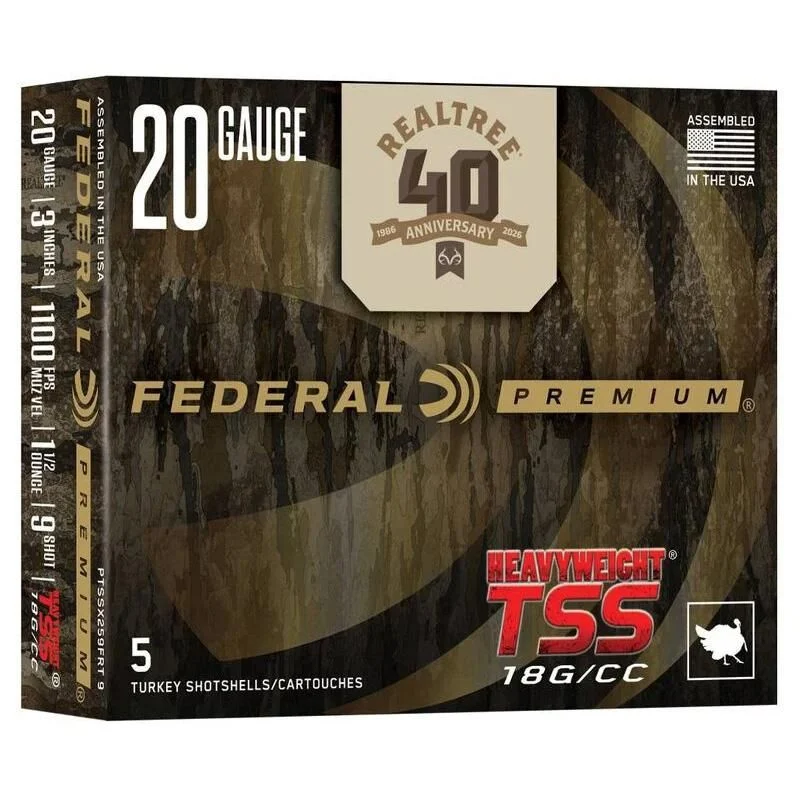 Federal Heavyweight TSS Realtree 40th Anniversary Special Edition Shotshell 20ga 3" 1-1/2oz 1100 fps #9 5/ct - Federal Premium