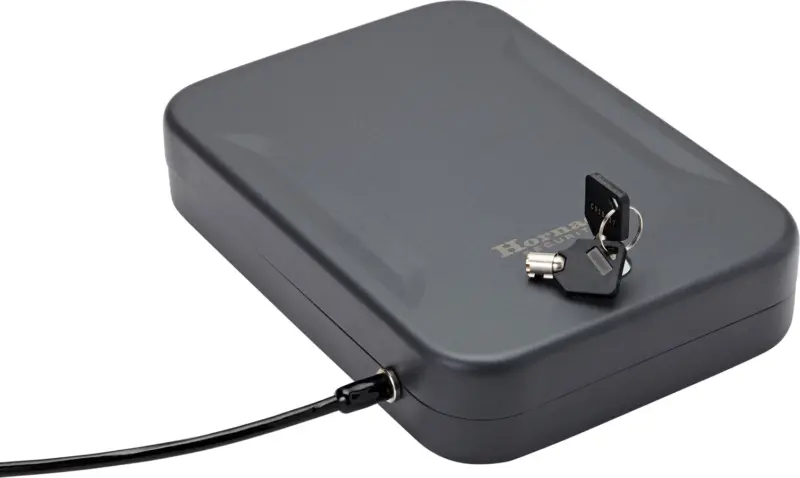 Hornady 95210 Lock Box XL Key Entry Black Steel Holds 1 Handgun 10" L x 7" W x 2" D