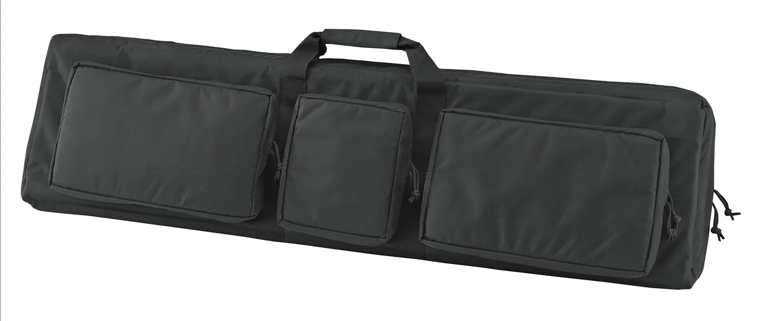 US PeaceKeeper P30049 3-Gun Case Water Resistant Black 600D Polyester w/ 3 Padded Pockets Zippered Handgun Case Webbing System Thick Padding