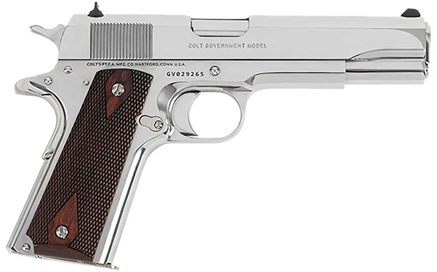 Colt Mfg O1911CBS 1911 Government 45 ACP 8+1 5" Stainless Steel Barrel, Bright Stainless Serrated Slide, Bright Stainless Steel Frame w/Beavertail