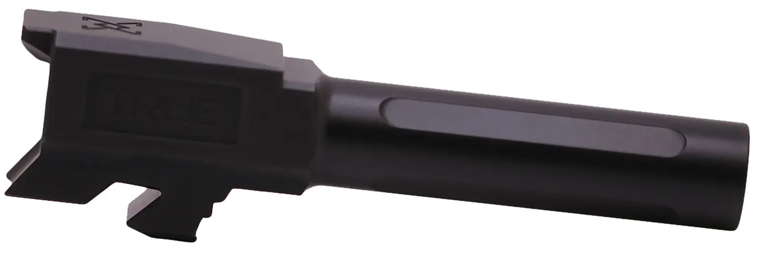 True Precision Inc TPG43BXBL Glock 9mm Luger 3.40" Fluted Black Nitride Stainless Steel, Fits Glock 43/43X