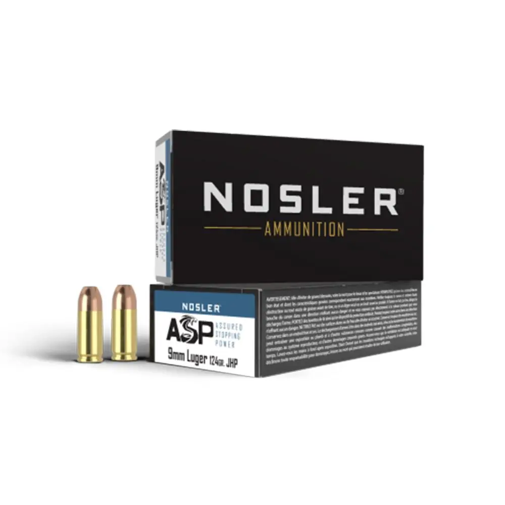 Nosler Match Grade Handgun Ammunition 9mm Luger 124 gr JHP 1150 fps 50/ct