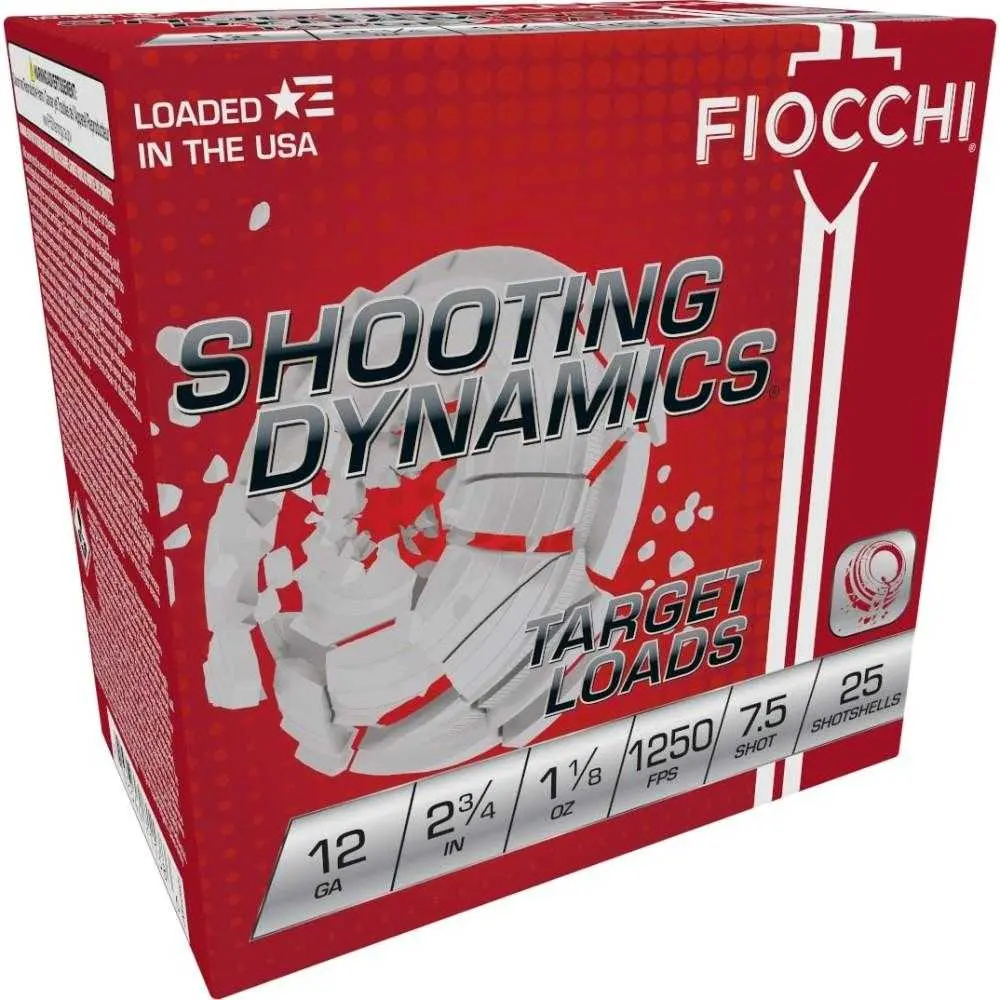 Fiocchi Exacta Fast Shooting Dynamics Shotshells 12ga 2-3/4 in 1-1/8 oz 1250 fps #7.5 25/ct - Fiocchi