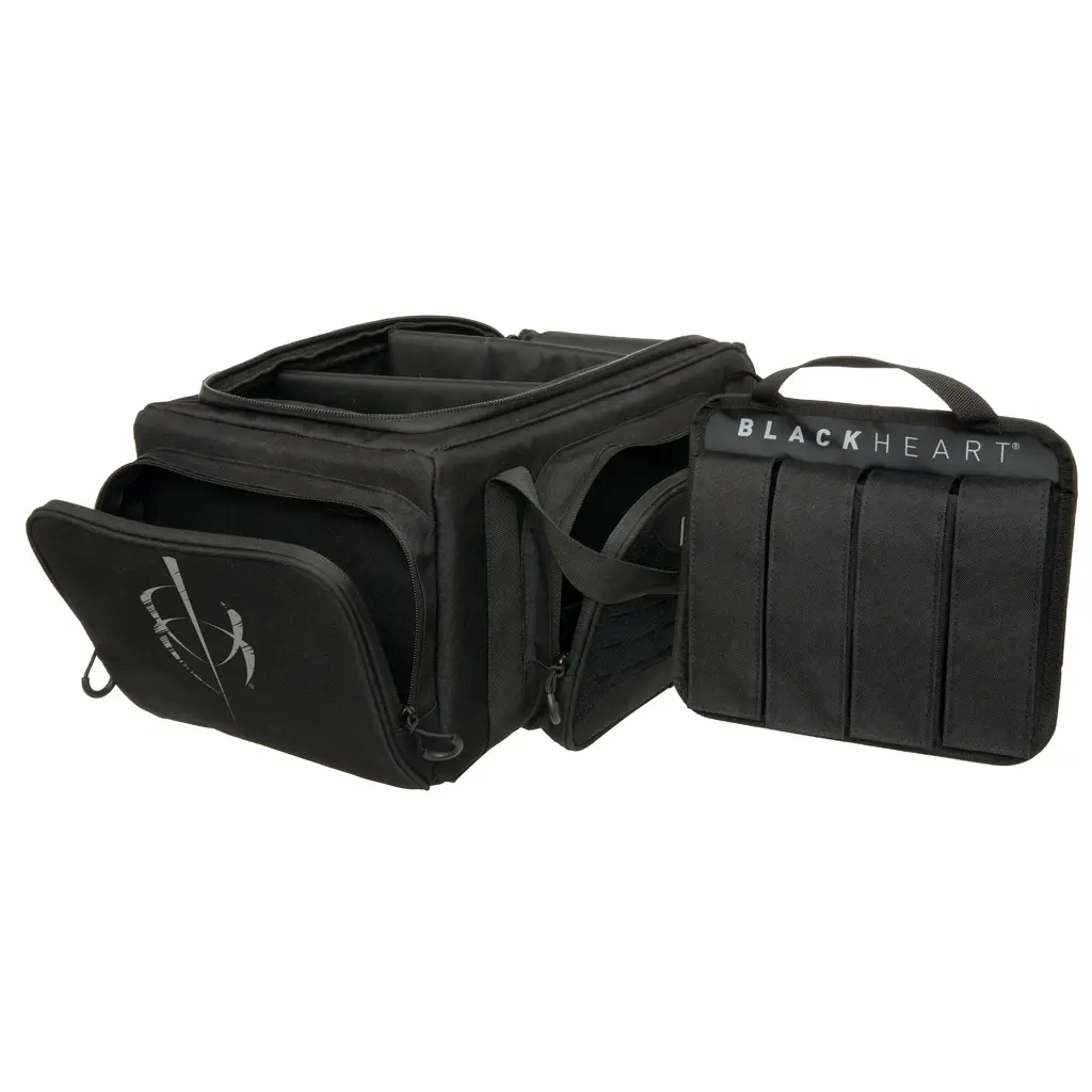 BlackHeart Impulse Range Bag with Ammo Carrier & Pistol Sleeve Black - BlackHeart