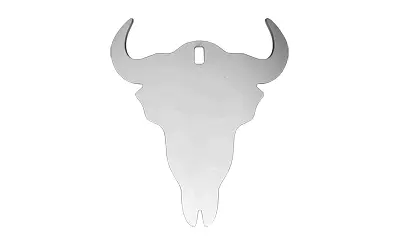 B/C AR500 3/8" SILHOUETTE SKULL WHT