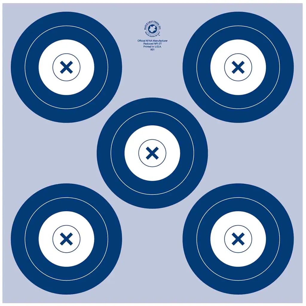 Maple Leaf NFAA Indoor Target 5 Spot Target 25 pk.