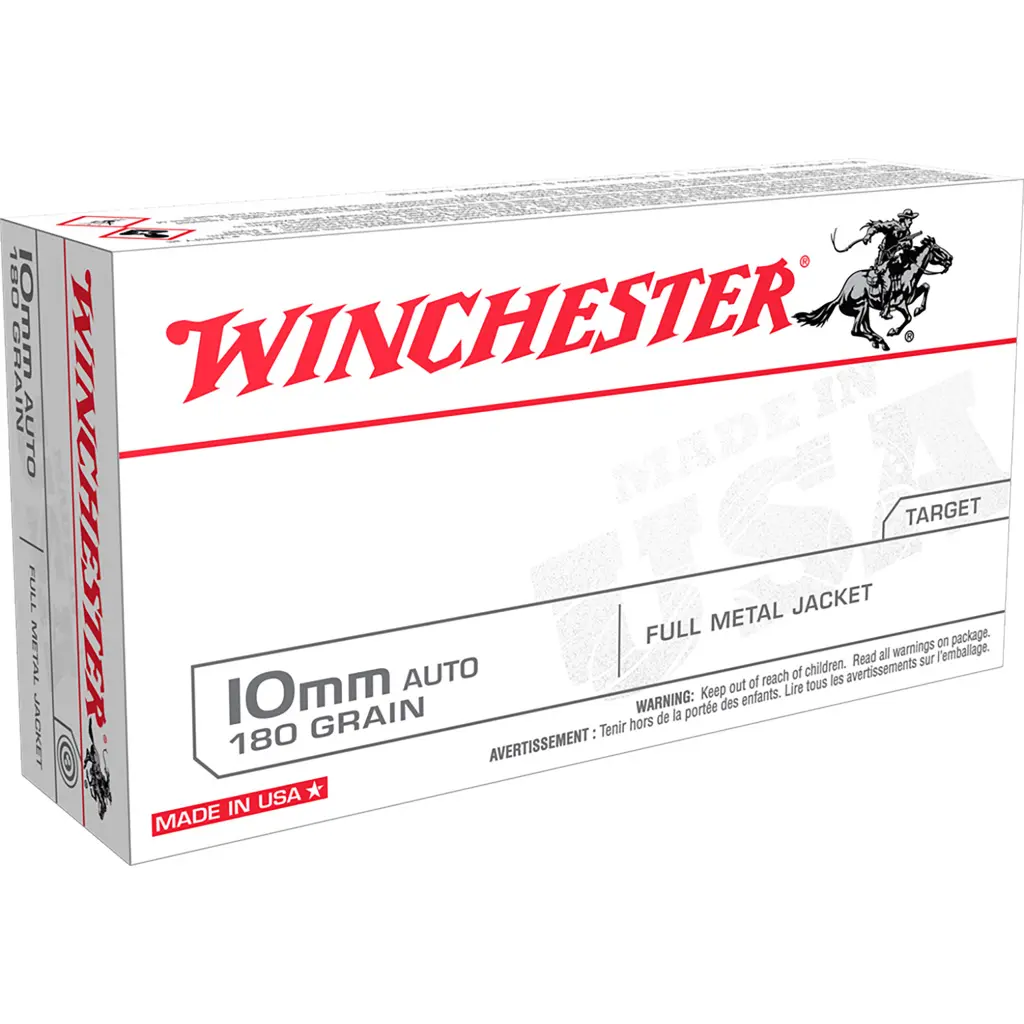 Winchester USA Pistol Ammo 10mm 180 gr. FMJ 50 rd.