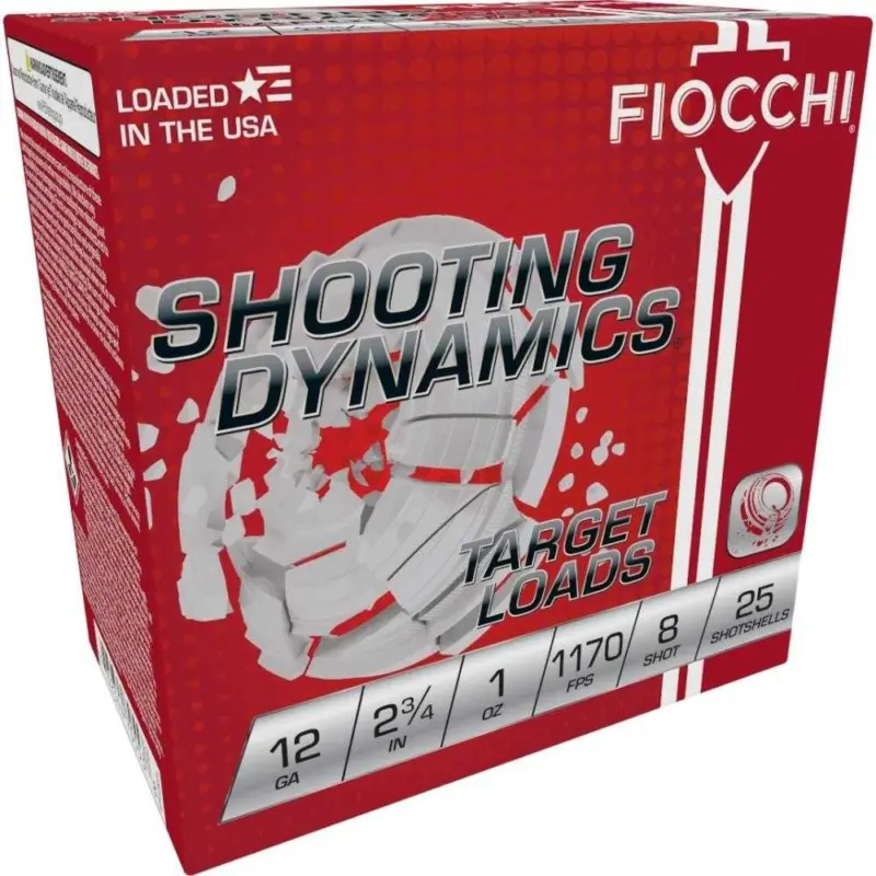 Fiocchi Exacta Light Shooting Dynamics Shotshells 12 ga 2-3/4 in 1oz 1170 fps #8 25/ct - Fiocchi