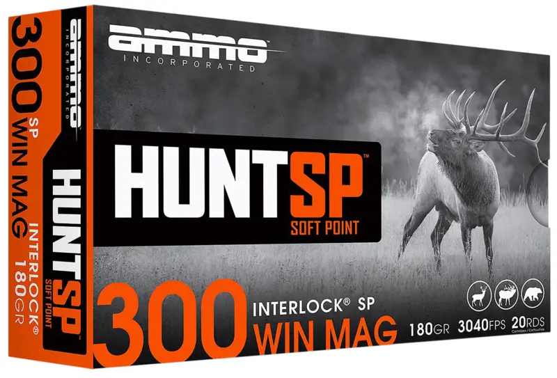 Ammo Inc 300WM10SPA20 Hunt 300Win 180gr Soft Point 20 Per Box/10 Case