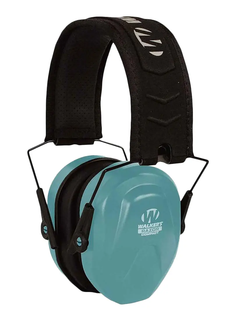 Walker's GWPCRPASTL Razor Compact Passive Muff 24 dB Over the Head Teal/Black Polymer Fits Youth/Women
