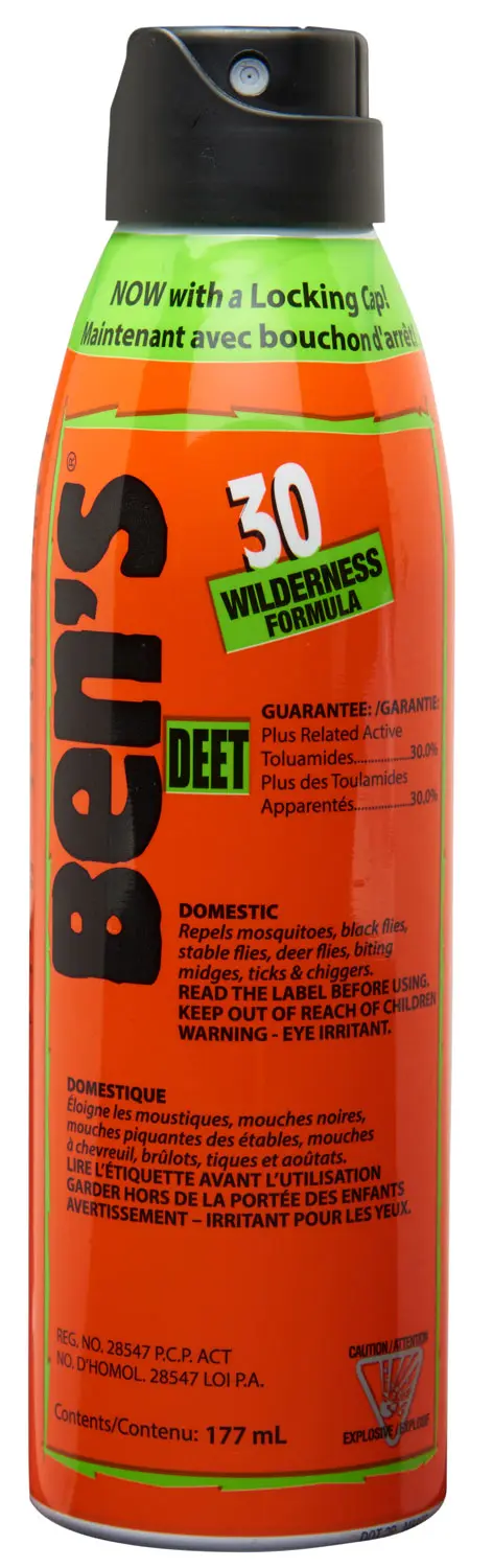 Ben's 00067178 30 Odorless Scent 6oz Aerosol Repels Ticks Biting Insects Effective Up to 8 hrs