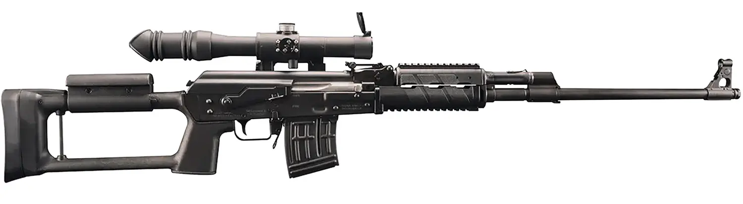 Zastava Arms Usa SR91762 M91 w/Optic 7.62x54mmR 10+1 24" Black Nitride Threaded Barrel, Black Anodized Picatinny Rail Steel Receiver, Black Synthetic Adjustable Stock, POSP 4x24 Rifle Scope - Blue Force Gear