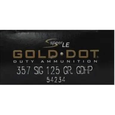 CCI 357 Sig Speer Gold Dot CCI54234 125 gr JHP 50 rounds - CCI Ammunition