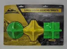 Ridgeline 3 Pack Ground Bouncing Targets RL10326 Ball Star and Cube Target Green/Yellow - Ridgeline