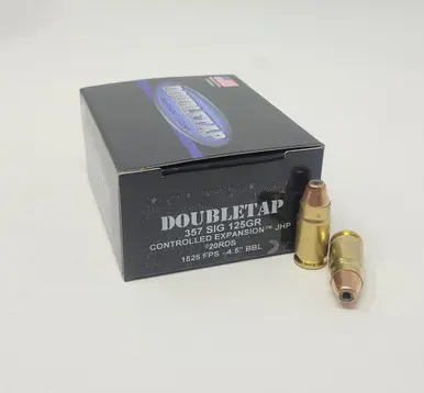 Doubletap 357 Sig Ammunition 357S125CE20 125 Grain Controlled Expansion Jacketed Hollow Point 20 Rounds - DoubleTap Ammunition
