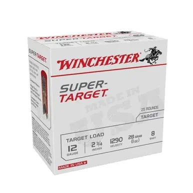 Winchester 12 Gauge Ammunition Super-Target TRGT12908CASE #8 Shot 2-3/4" 1oz 1290fps CASE 250 Rounds - Winchester