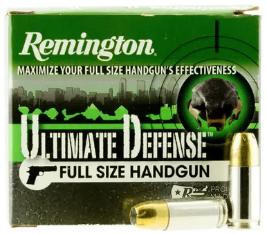 Remington 45 Auto +P HD45APC Ultimate Defense Full Size Handgun 185 Grain Brass Jacketed Hollow Point 20 rounds - Remington