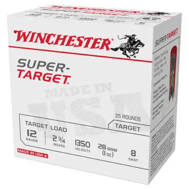 Winchester 12 Gauge Ammunition Super-Target TRGT13508CASE #8 Shot 2-3/4" 1oz 1350fps CASE 250 Rounds - Winchester