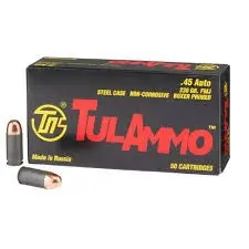Tula 45 Auto Ammunition 230 Grain Full Metal Jacket 50 rounds - Tula Ammo