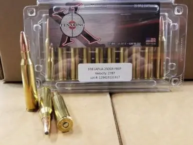 Ten Ring 338 Lapua Magnum Ammunition 250 Grain Flat Base Soft Point 20 rounds - 10 Ring Marketing / WRJ