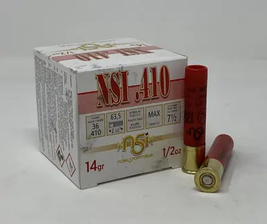 Nobel Sport Italia 410 Bore Ammunition ANS41275CASE 2-1/2" 7.5 Shot 1/2oz 1240fps CASE 250 Rounds - Nobel Sport
