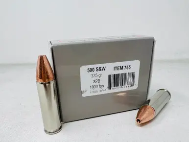 Underwood 500 S&W Magnum Ammunition UW755 375 Grain XPB Solid Copper Hollow Point 20 Rounds - Underwood