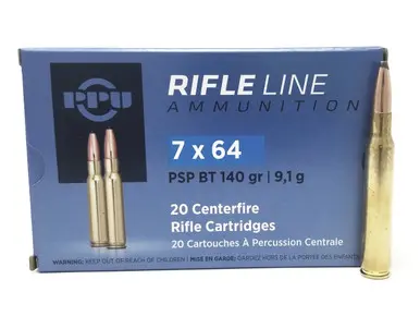 Prvi PPU 7x64mm Ammunition PP764 140 Grain Pointed Soft Point Boat Tail 20 rounds - PPU