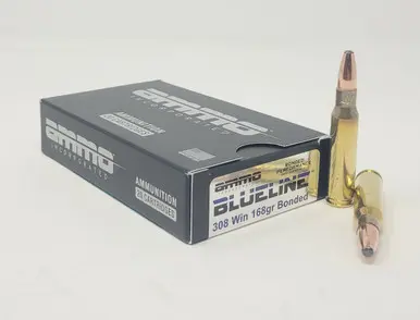 Ammo Inc 308 Win Ammunition Blueline AI308168BNDA20 168 Grain Bonded Soft Point 20 Rounds - Ammo Inc
