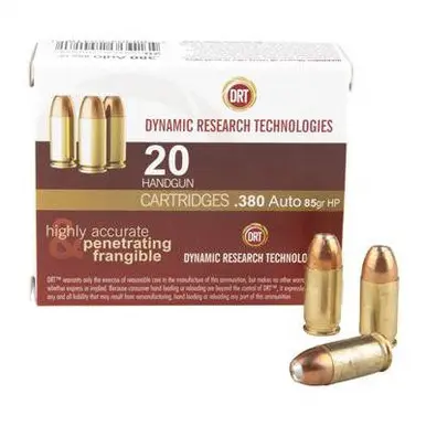 DRT 380 ACP Ammunition Terminal Shock 85 Grain Jacketed Hollow Point 923fps 20 Rounds - DRT