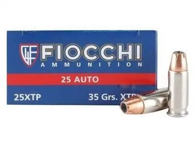 Fiocchi 25 Auto Ammunition FI25XTP Extrema 35 Grain XTP Jacketed Hollow Point 50 rounds - Fiocchi