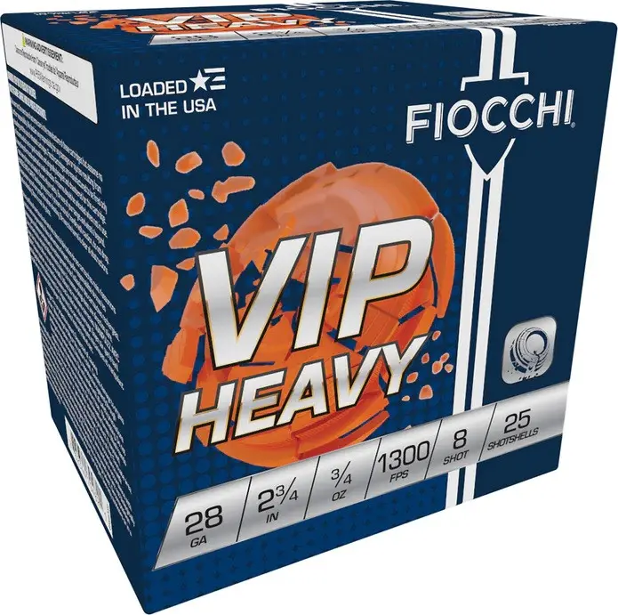 Fiocchi 28 Gauge Ammunition FI28VIPH75 2-3/4" 1300FPS 3/4oz #8 CASE 250 rounds - Fiocchi