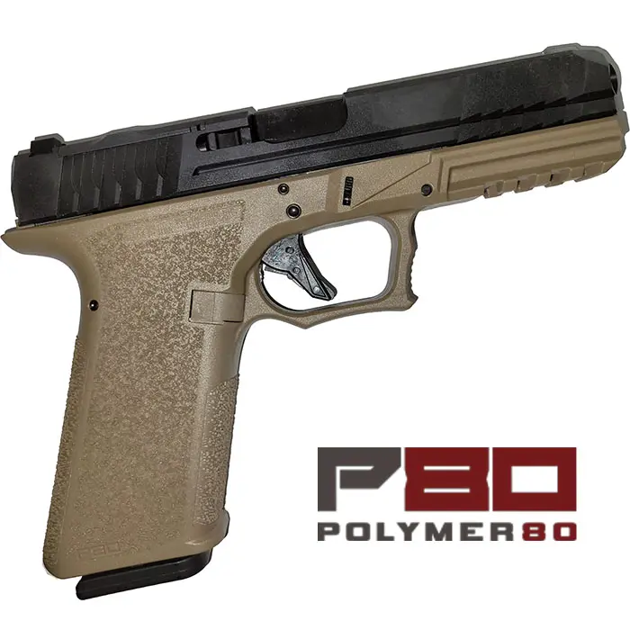 P80 Full Size 9MM 4.5 inch barrel 17 Round Optic Cut Black Slide with Flat Dark - Polymer 80 Inc