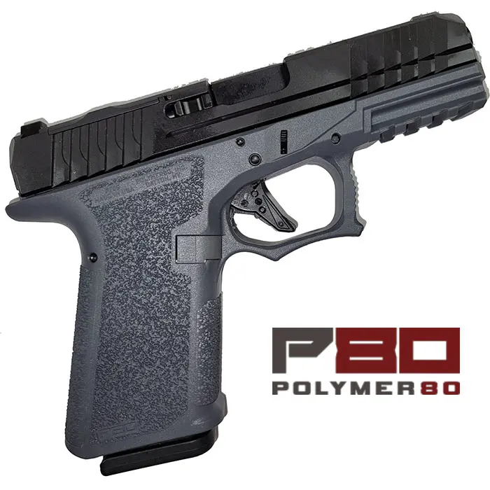 P80 Compact 9MM 4 inch barrel 15 rounds Black Optic Cut Slide/Grey Frame - Polymer80